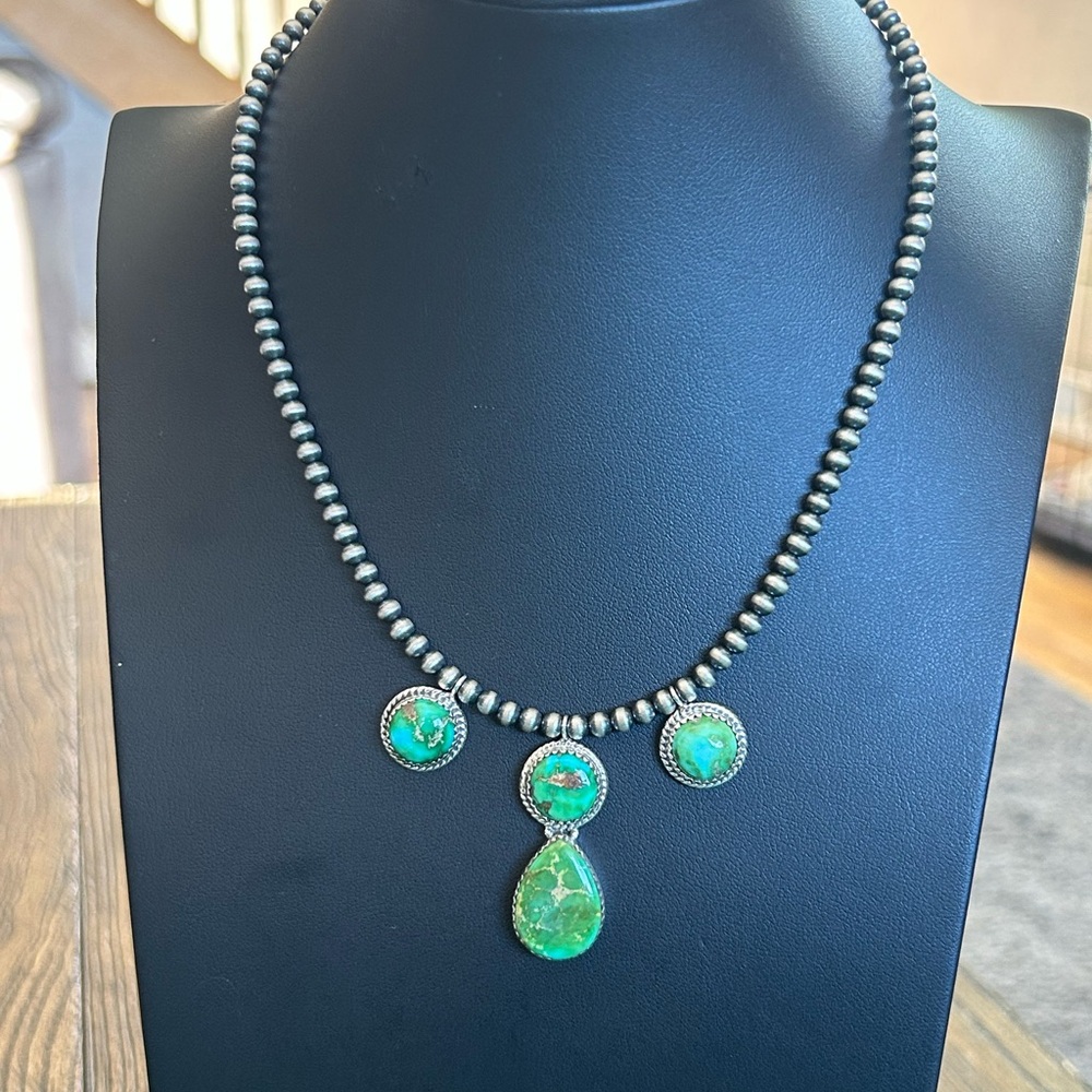 Sonoran Gold Turquoise Sterling Silver Necklace Southwest